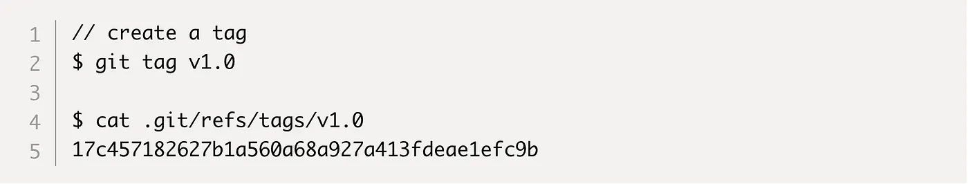 Comparing tag and branch — the tag is fixed, the branch moves